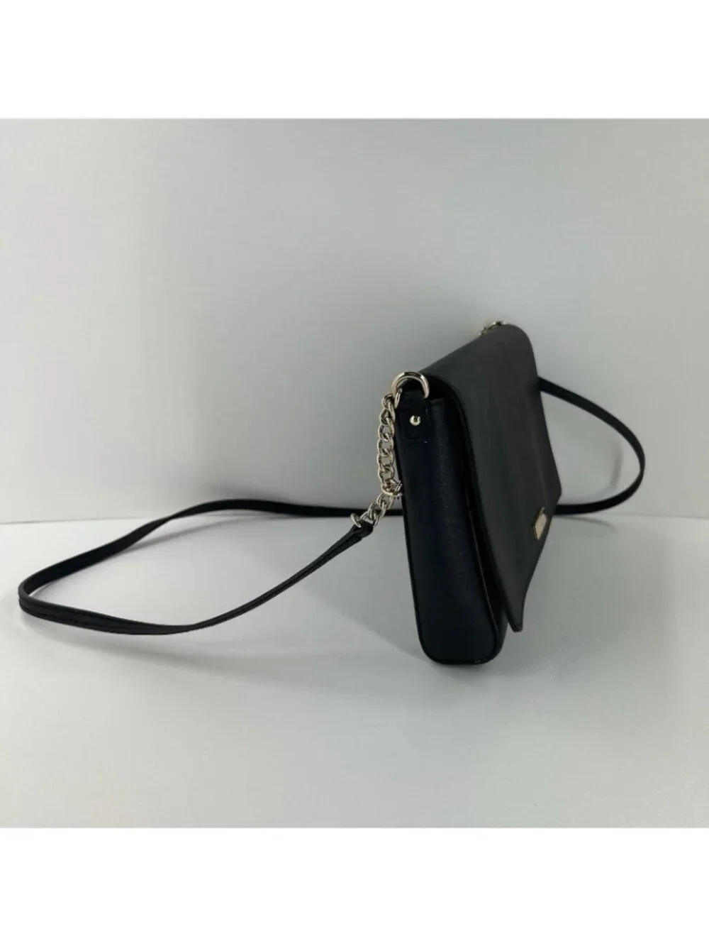 Kate Spade Tilden Place Alek Crossbody Bag Womens Saffiano Leather Chain Black